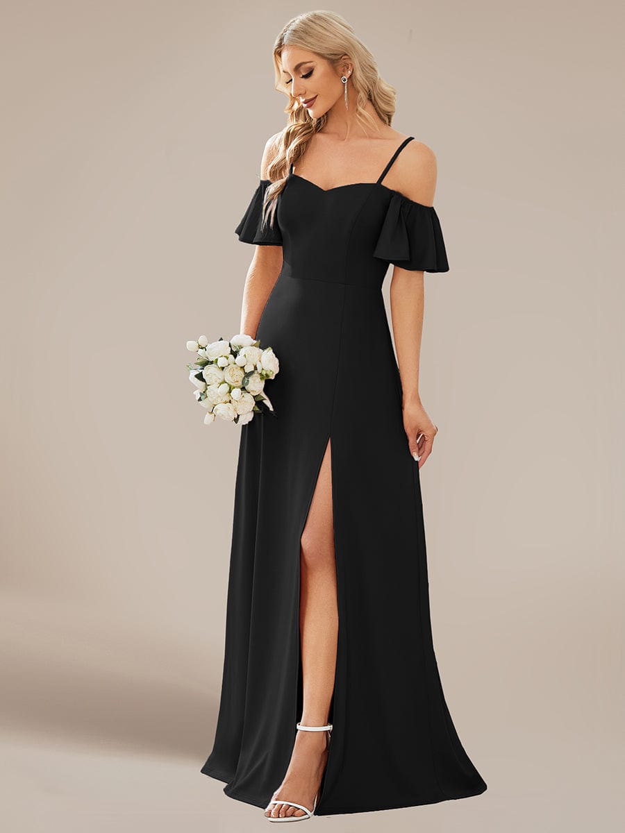 Elegant Sleeveless Off-Shoulder A-Line Knitted Evening Gown