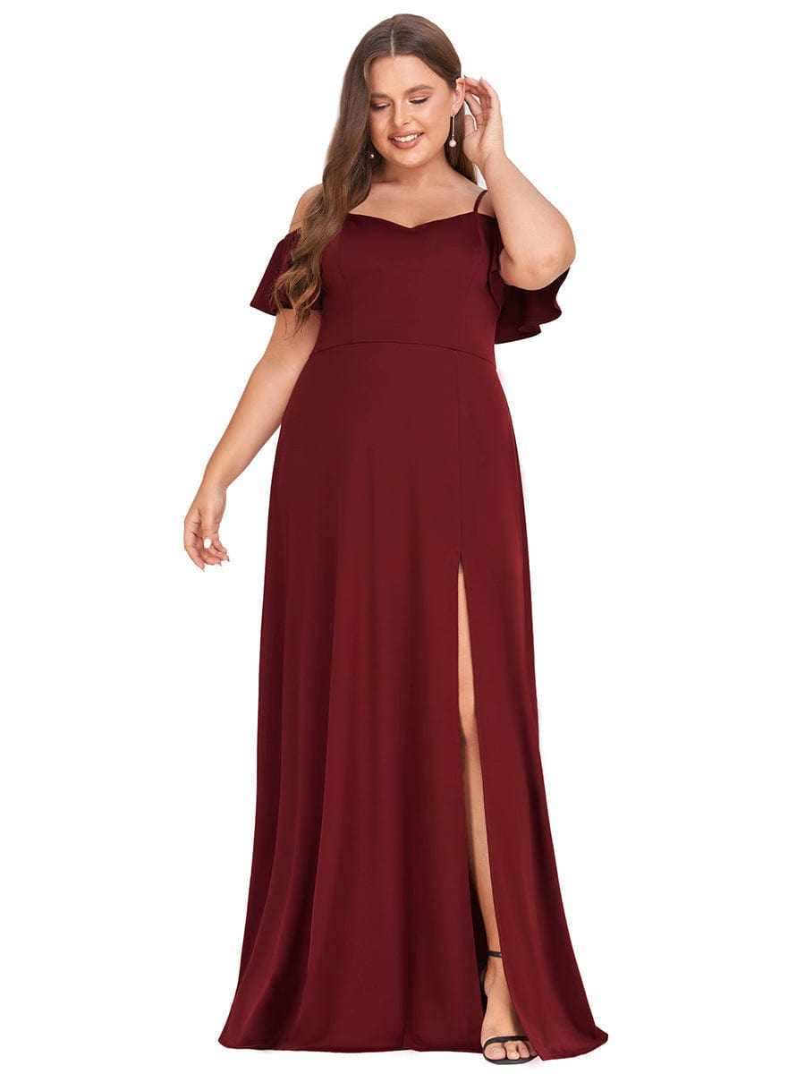 Elegant Sleeveless Off-Shoulder A-Line Knitted Evening Gown