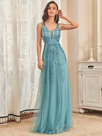Elegant Sleeveless Tulle Party Dress for Women