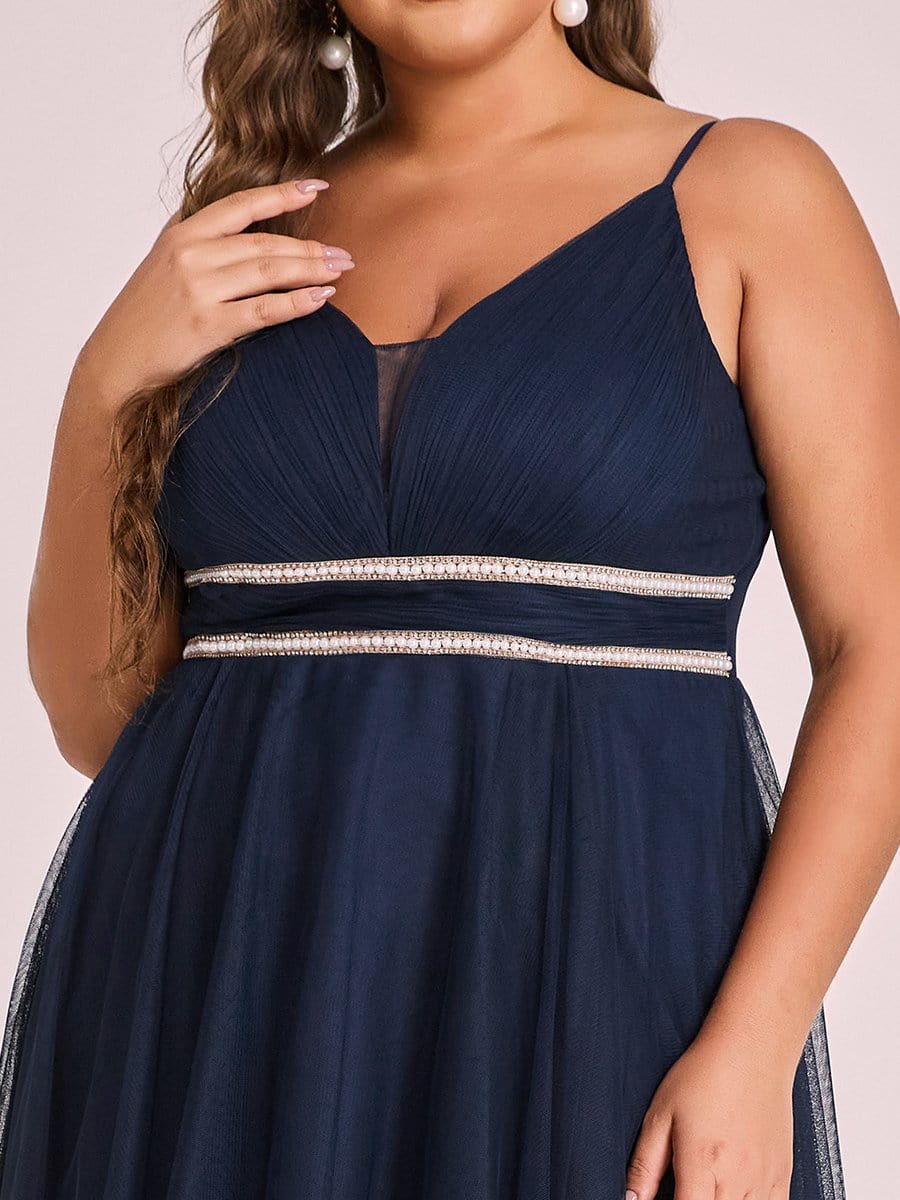 Elegant Spaghetti Strap High Low Plus Size Prom Dress