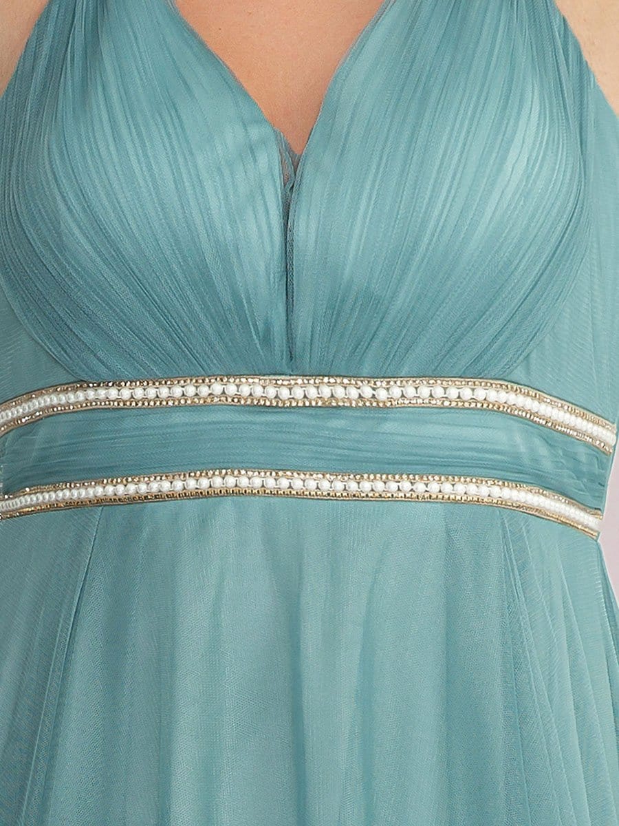 Elegant Spaghetti Strap High Low Plus Size Prom Dress