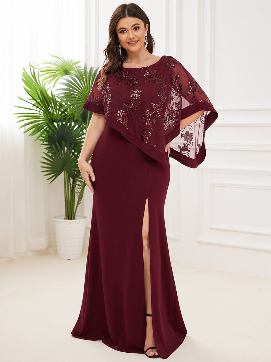 Elegant Split Design Mother of Bridesmaid Dress with Floor-Length Hem