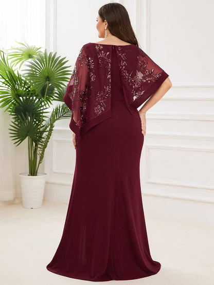 Elegant Split Design Mother of Bridesmaid Dress with Floor-Length Hem