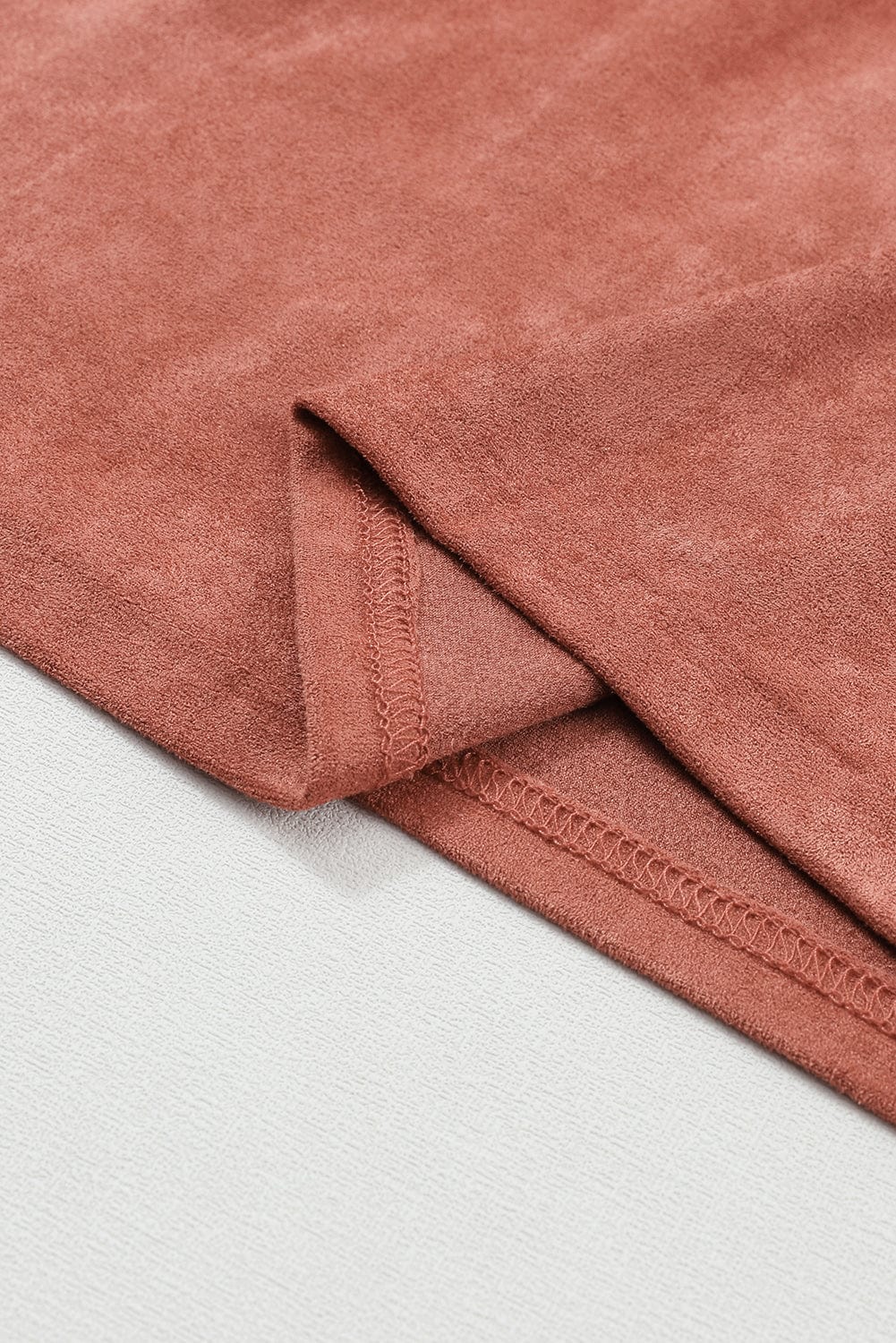 Elegant Square Neck Suede Dress with Puff Sleeves and High Waist