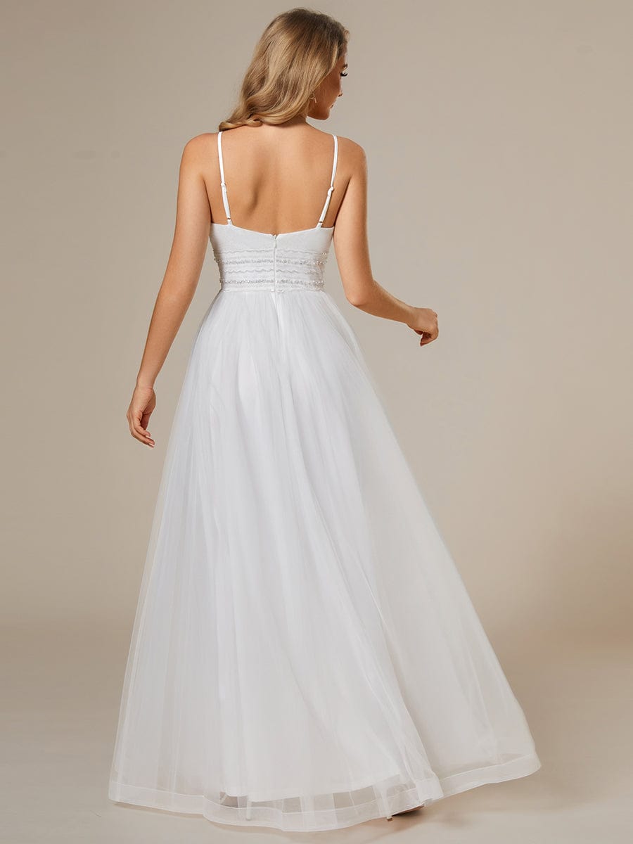 Elegant Strapless Sequin Tulle Bridal Gown