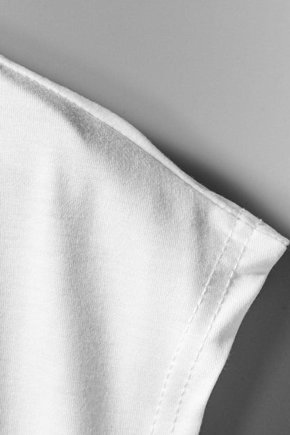 Elegant Striped V Neck Cap Sleeve Midi Dress