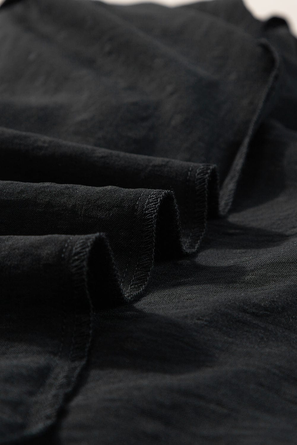 Elegant Swiss Dot Black Blouse with Batwing Sleeves