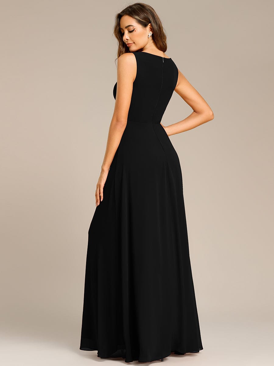 Elegant V-Neck Applique A-Line Evening Gown