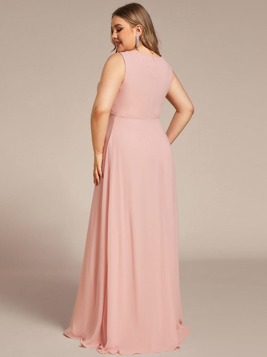 Elegant V-Neck Applique A-Line Evening Gown