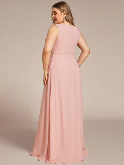 Elegant V-Neck Applique A-Line Evening Gown