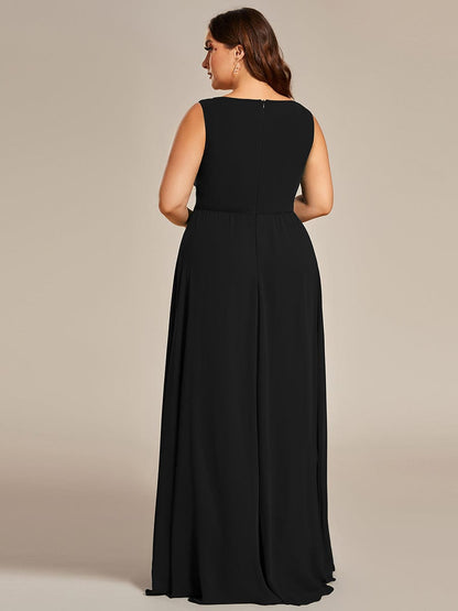 Elegant V-Neck Applique A-Line Evening Gown