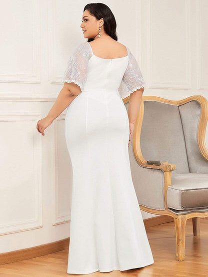Elegant V Neck Fishtail Evening Gown for Curvy Women