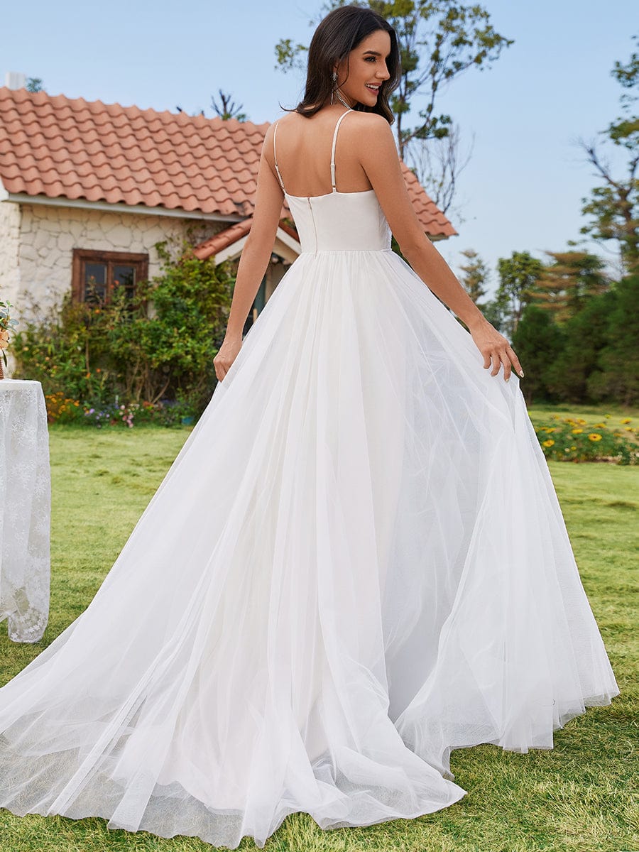 Elegant White Backless Velvet Halter Neckline Wedding Gown