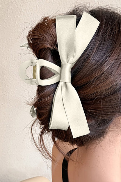 Elegant White Bow Knot Hair Claw Clip