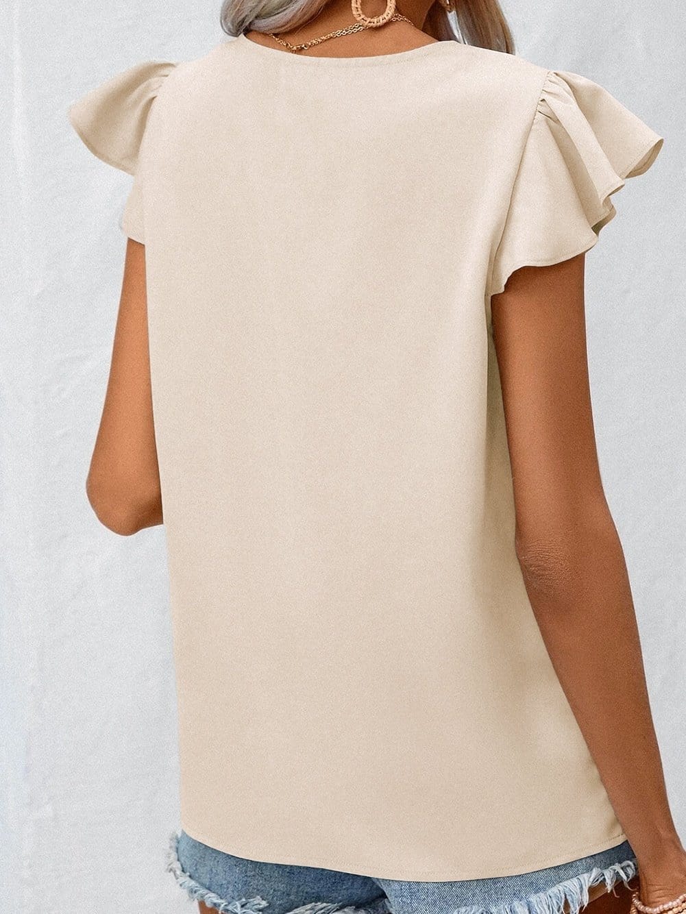 Elegant White Butterfly Sleeve Top