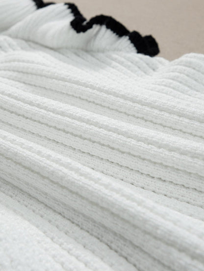 Elegant White Crochet Trim Sleeveless Tank Top