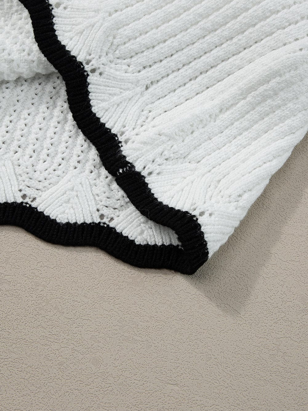 Elegant White Crochet Trim Sleeveless Tank Top