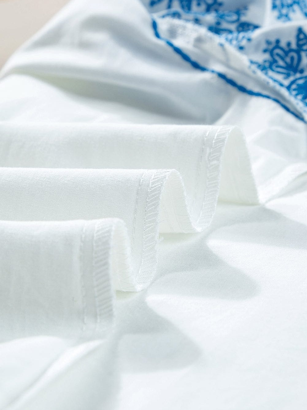 Elegant White Embroidered Frill Sleeve Cotton Top