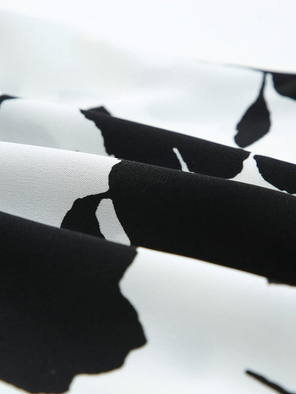 Elegant White Floral Button-Up Tank with Tie Detail