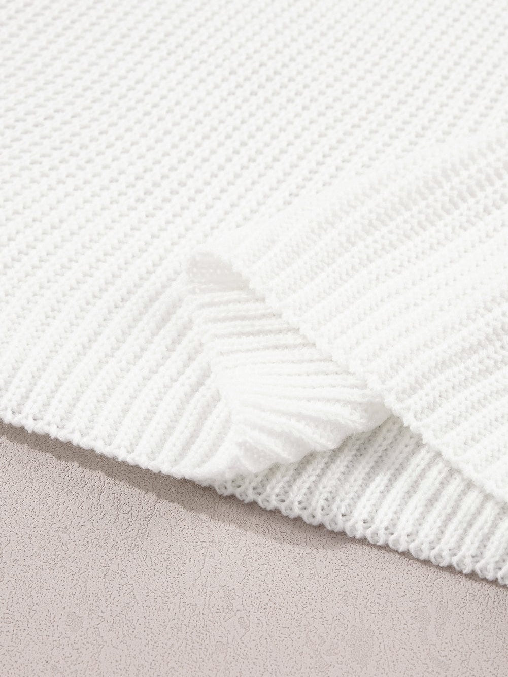 Elegant White Floral Embroidered Sweater Tee