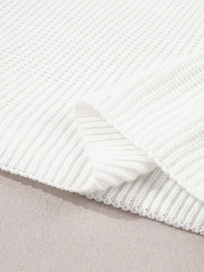 Elegant White Floral Embroidered Sweater Tee