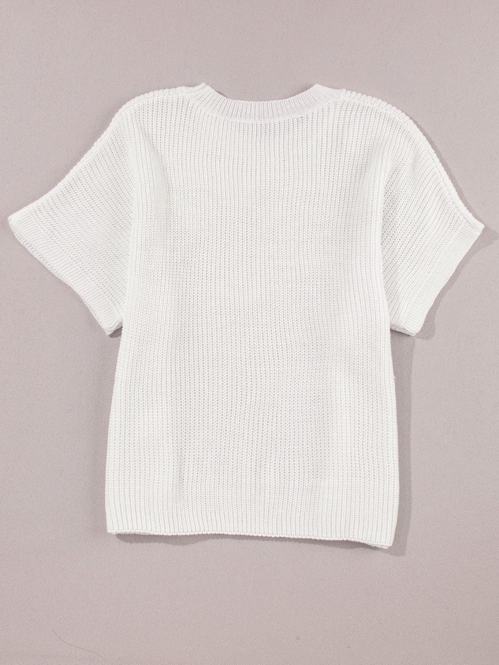 Elegant White Floral Embroidered Sweater Tee