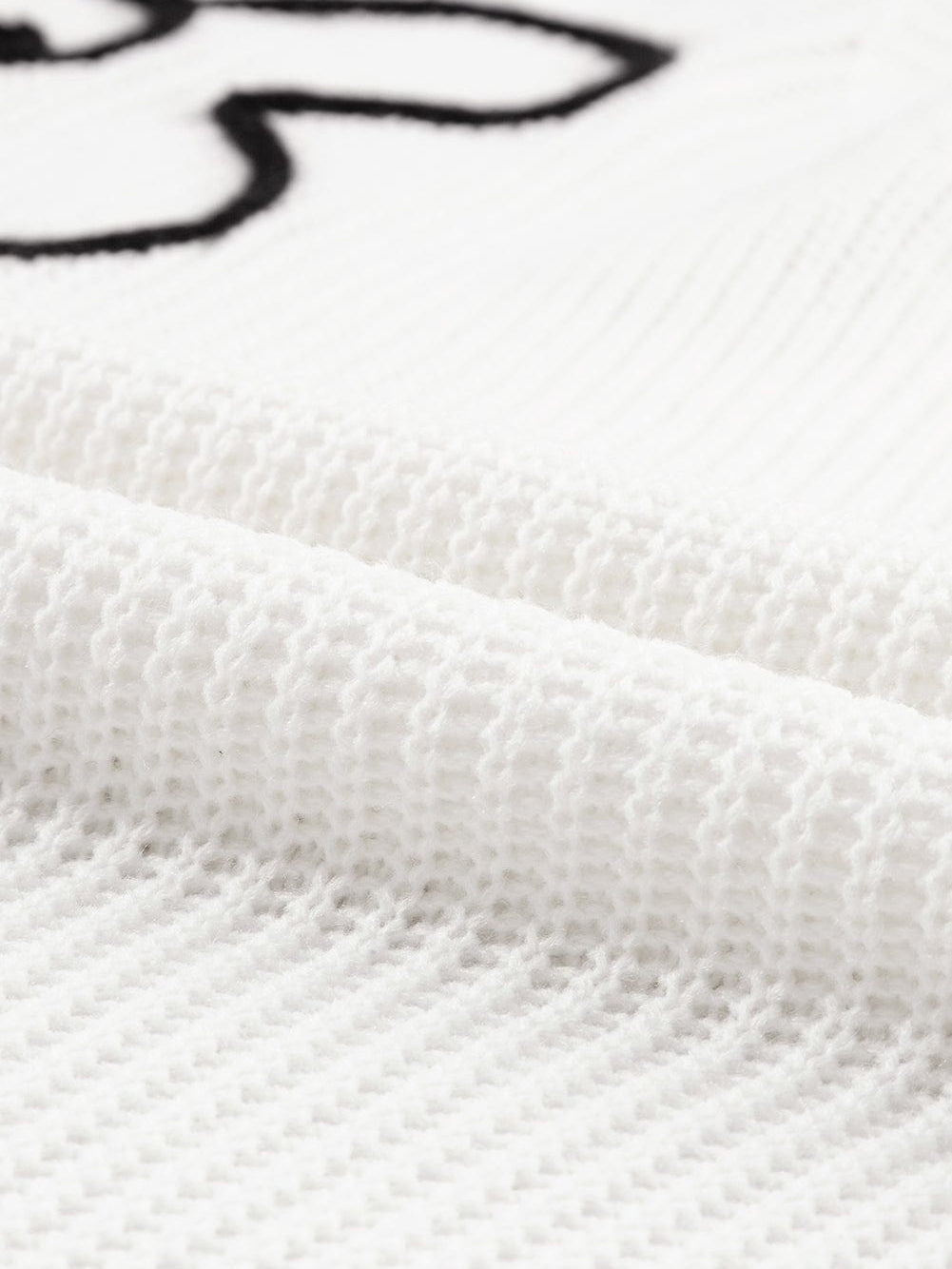 Elegant White Floral Embroidered Sweater Tee