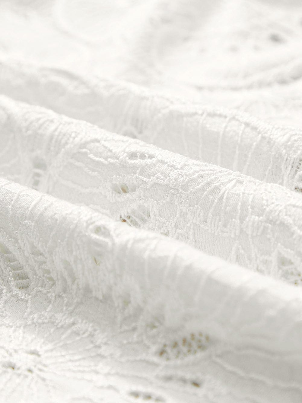 Elegant White Floral Eyelet Keyhole Top with Ruffle Detail