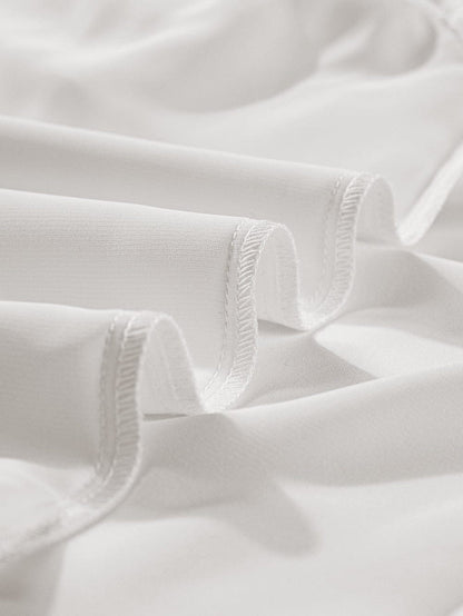 Elegant White Flutter Sleeve Ruffle Blouse