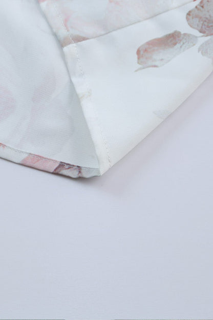 Elegant White Halterneck Maxi Dress with Floral Ruffles