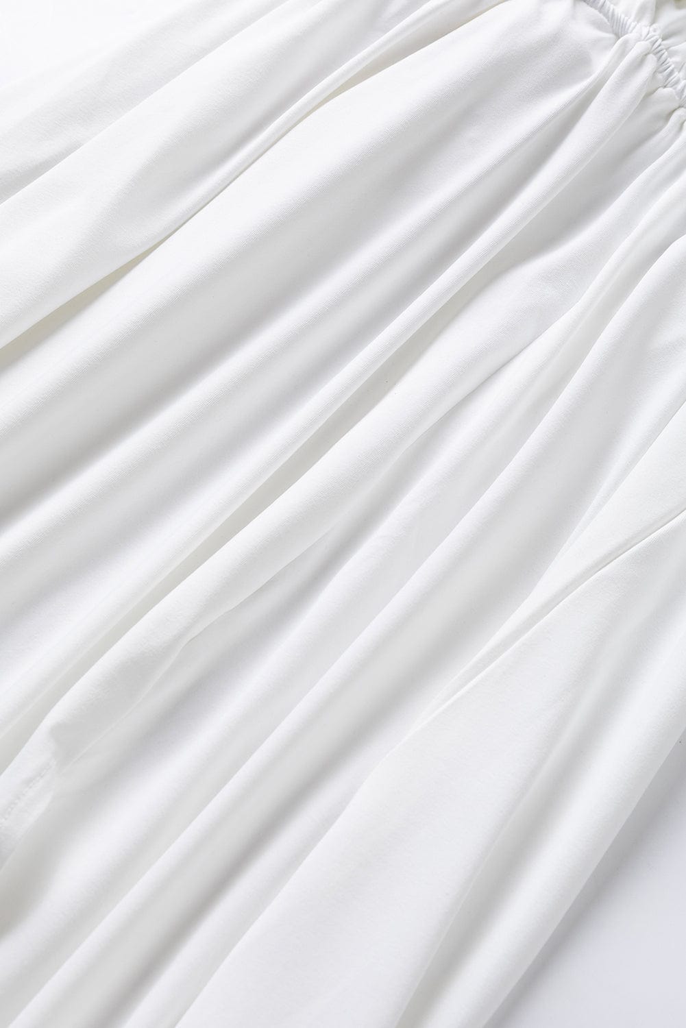 Elegant White High Split Sleeveless Maxi Dress with Cutout Back