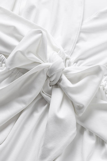 Elegant White High Split Sleeveless Maxi Dress with Cutout Back