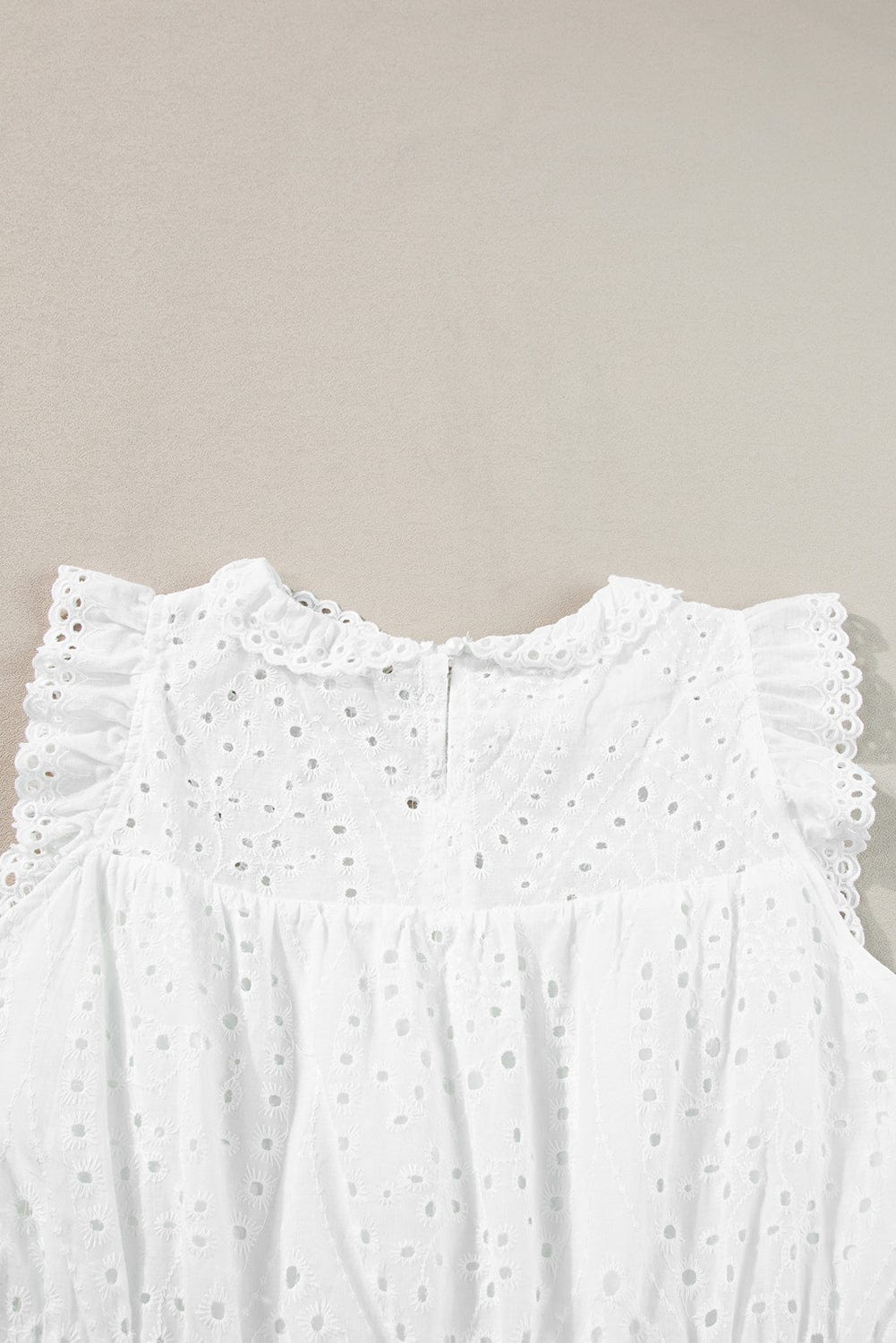 Elegant White Hollow Flutter Mini Dress