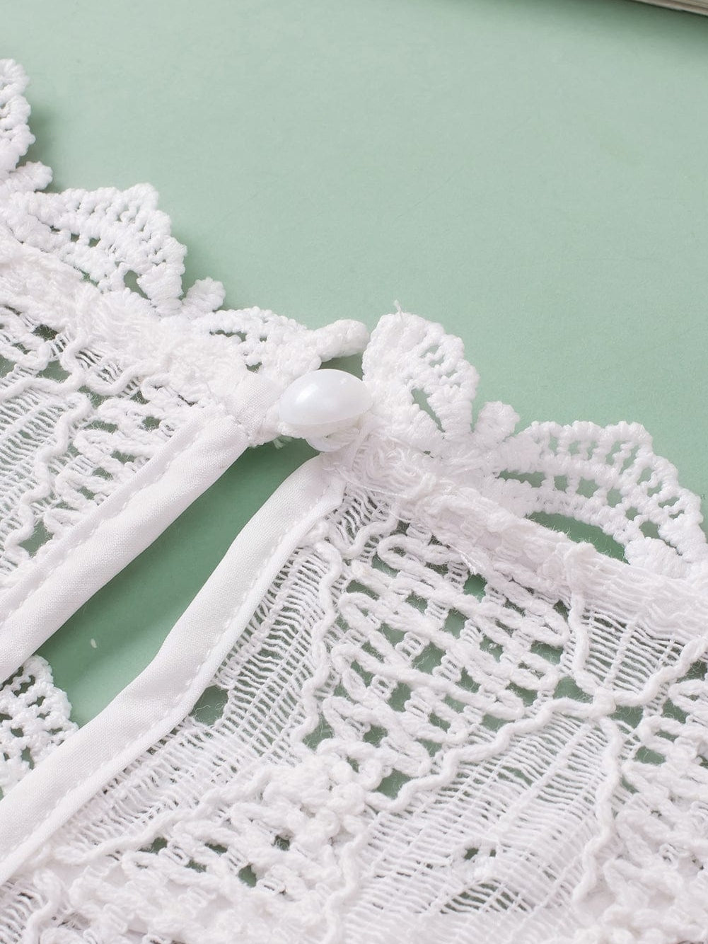 Elegant White Lace Blouse with Keyhole Back