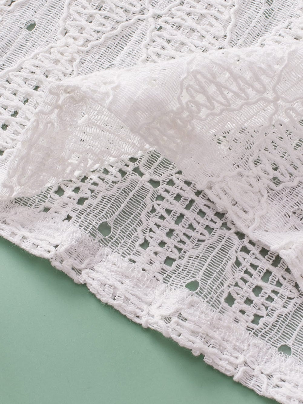 Elegant White Lace Blouse with Keyhole Back