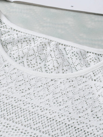 Elegant White Lace Bohemian Tank Top with Fringe Detail