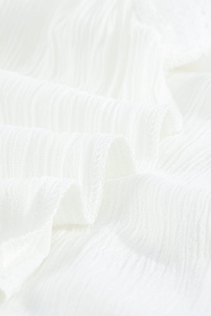 Elegant White Lace Cami Top with Ruffled V-Neck