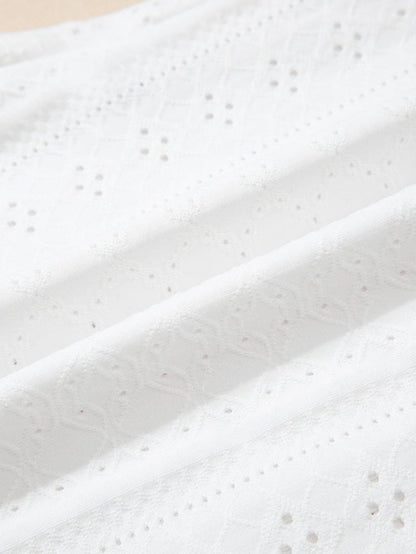 Elegant White Lace Crochet V Neck Sleeveless Tank Top