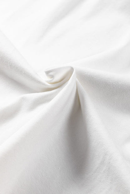 Elegant White Lace Sleeve Crochet Tee