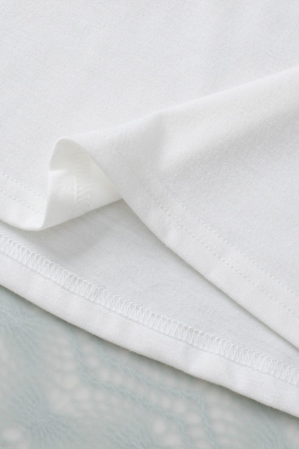 Elegant White Lace Sleeve Keyhole Detail Top