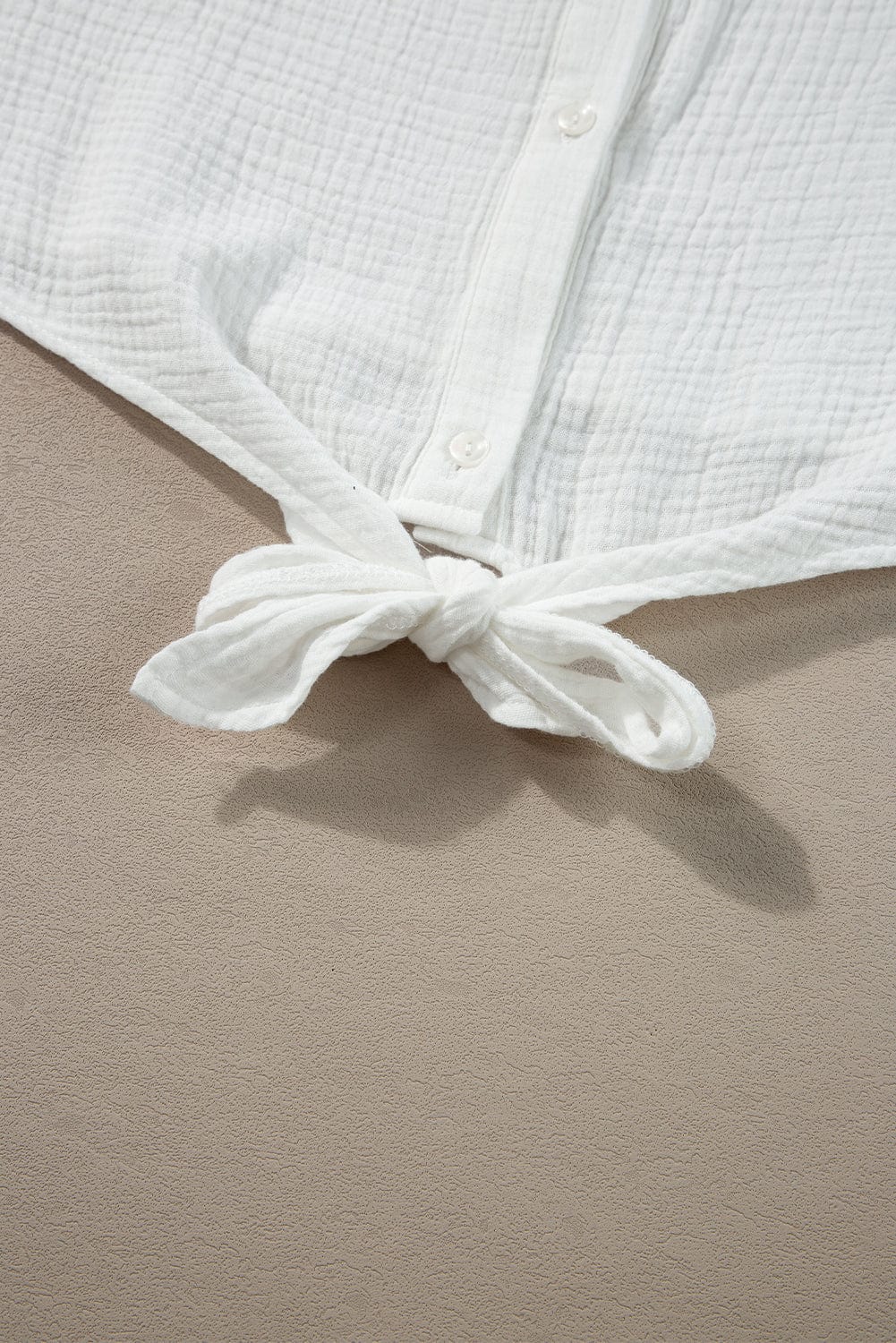 Elegant White Lace Trim Sleeveless Cotton Shirt