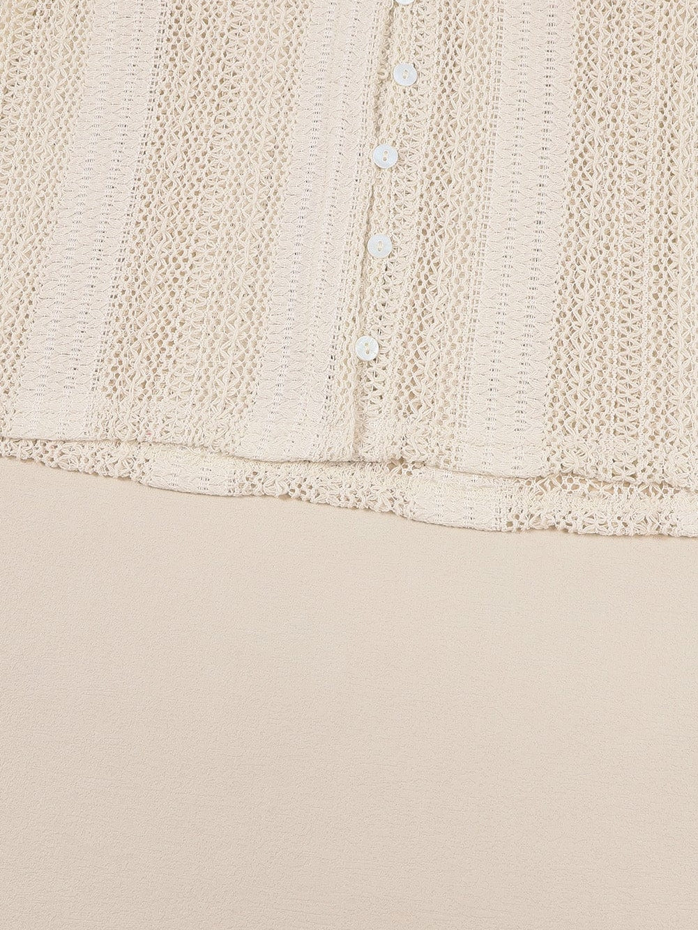 Elegant White Lace V-Neck Button Up Blouse