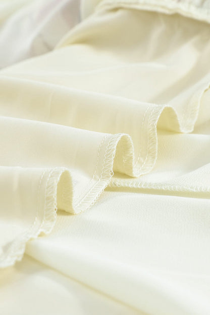 Elegant White Mesh Floral Flowy Dress