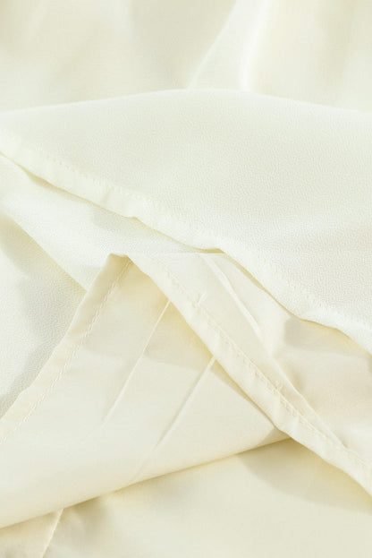 Elegant White Mesh Floral Flowy Dress