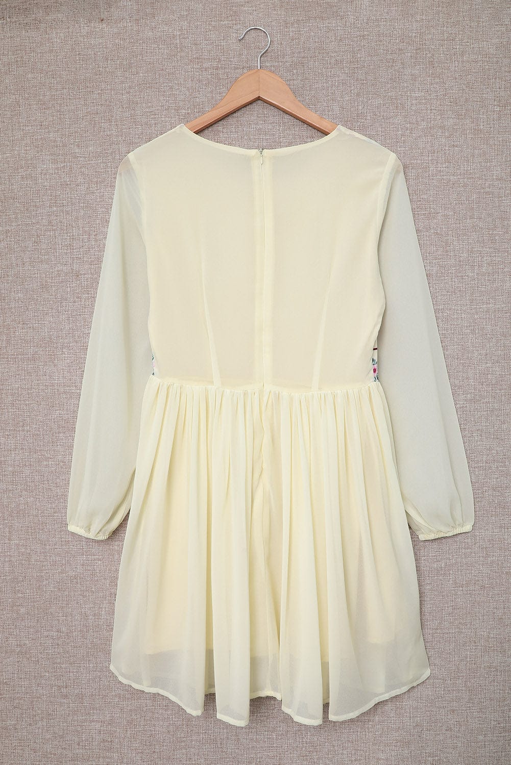 Elegant White Mesh Floral Flowy Dress