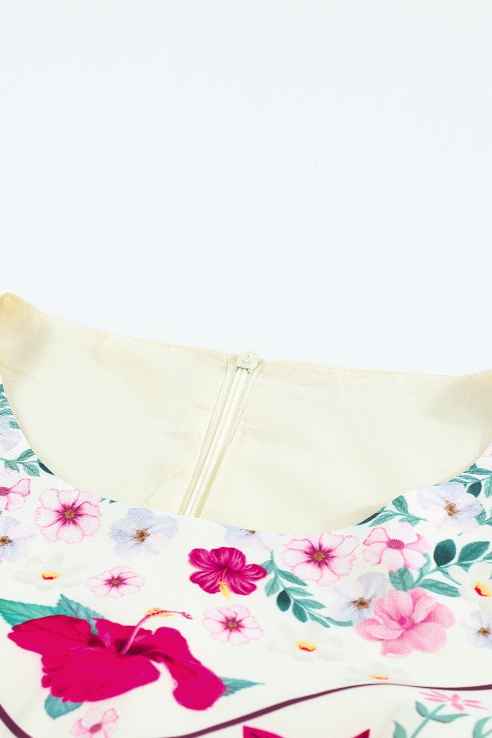 Elegant White Mesh Floral Flowy Dress