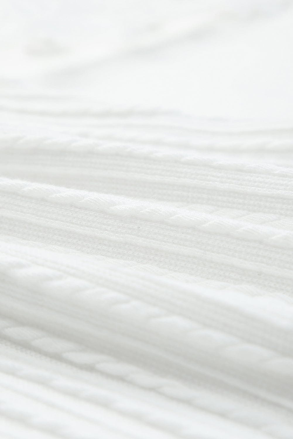 Elegant White Mesh Sleeve Floral Applique Textured Knit Top