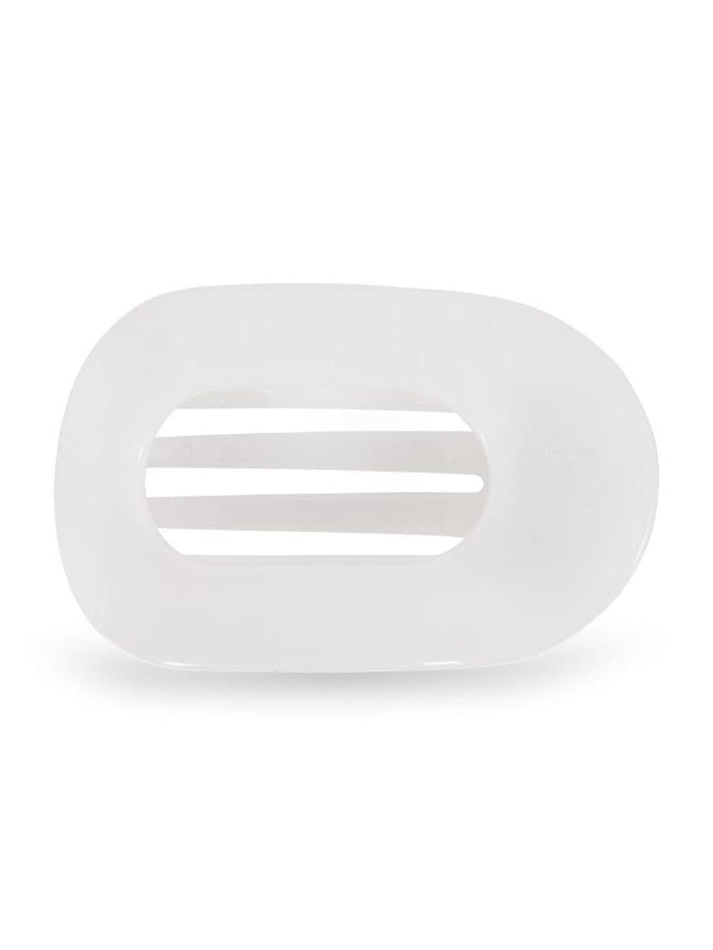 Elegant White Oval Hair Clip with Minimalist Design
