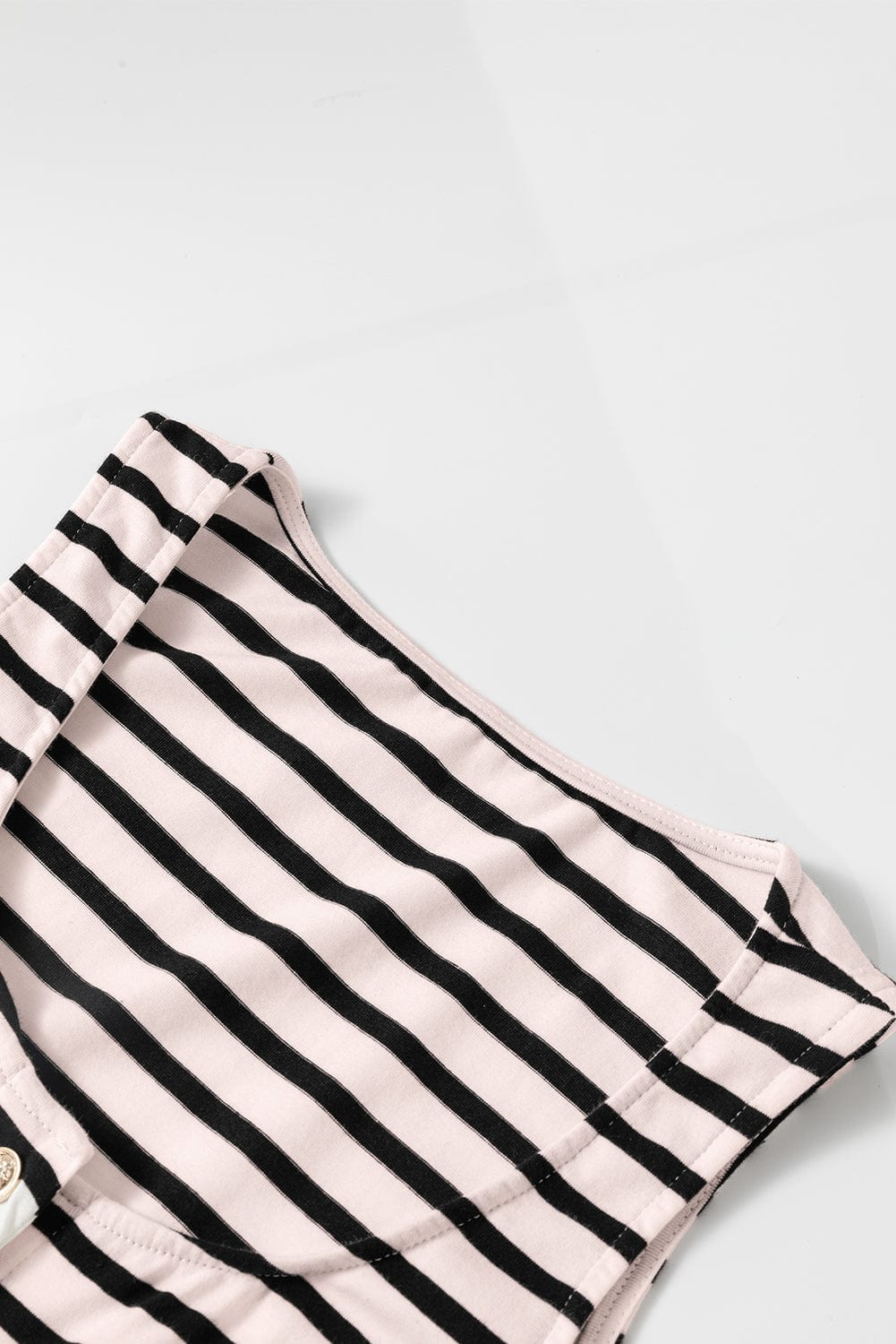 Elegant White Striped Button-Up Maxi Dress