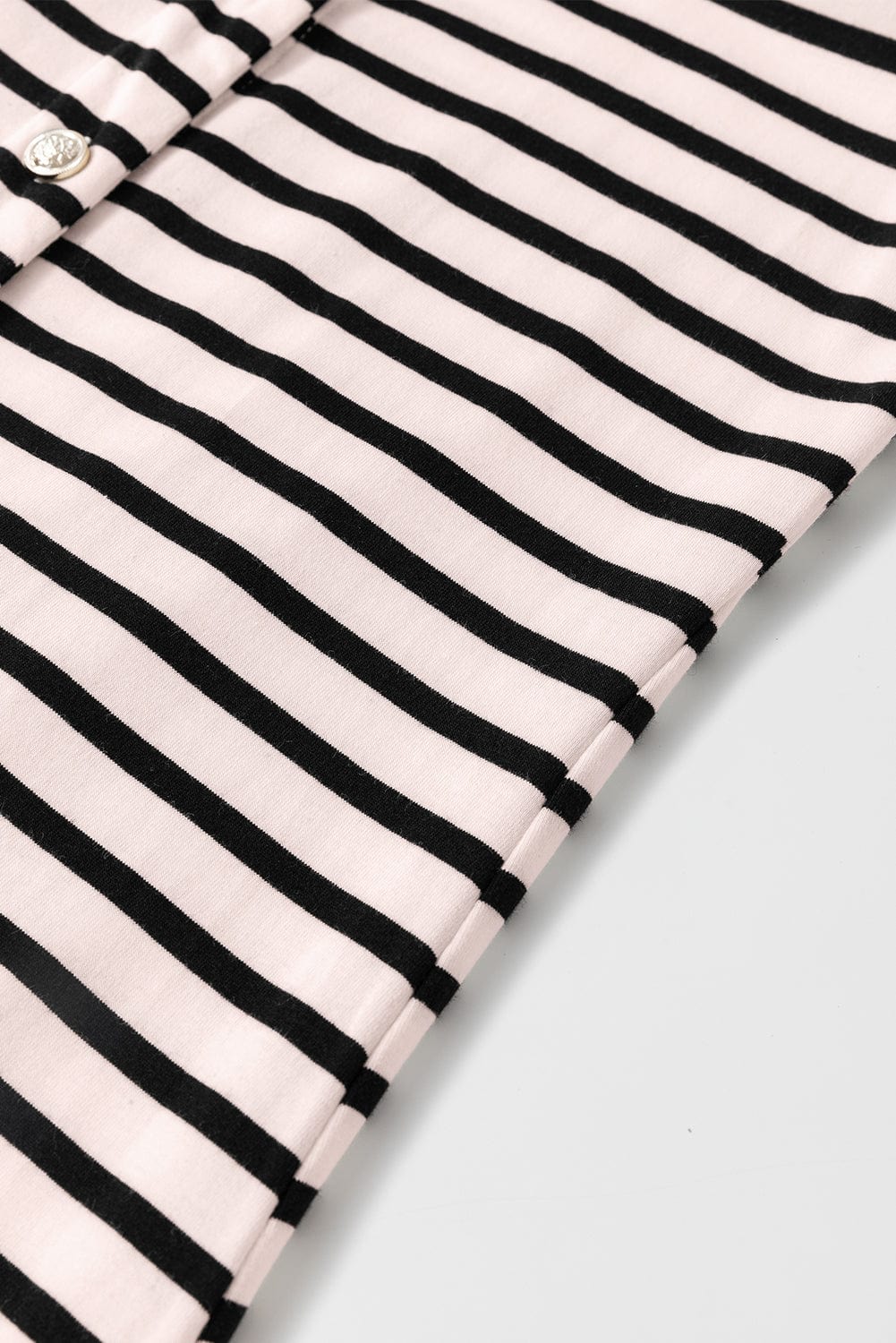 Elegant White Striped Button-Up Maxi Dress